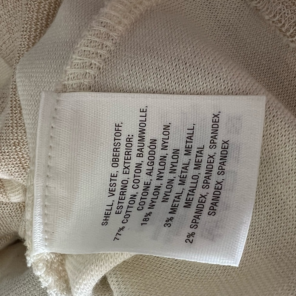 Anthropologie Maeve size M cream Striped Ruffled-Sleeve Helsa Top - Picture 8 of 12